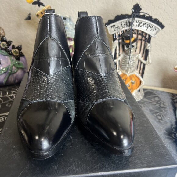 Coach Women's Suffolk Patchwork Pointed Toe Leather Ankle Boots 7.5M NEW IN BOX - Picture 3 of 14